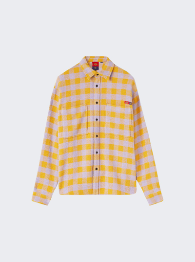 Opening Ceremony X Dickies Check-print Tweed Shirt In Lilac And Yellow