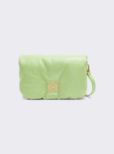 Loewe Goya Puffer Mini Lambskin Shoulder Bag In Light Pale Green