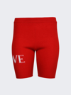 Loewe Stretchy Waist Wool Blend Knit Shorts In Red