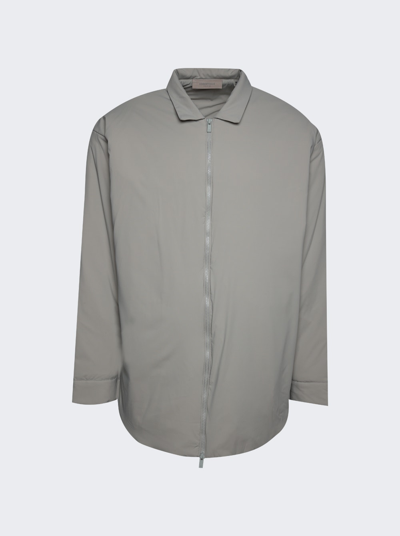 Essentials Filled Shirt Jacket In Seal Grey