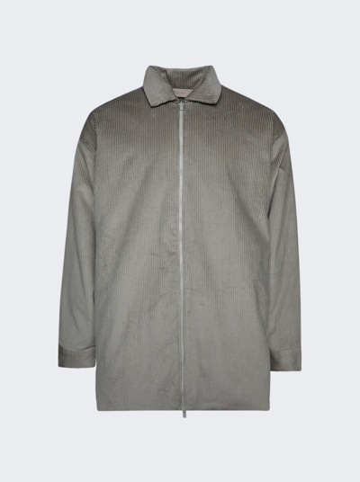 Essentials Shirt Jacket In Seal Grey