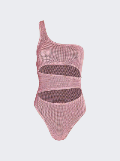 Bondeye Pink Rico One-piece Swimsuit In Blush Lurex