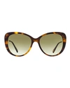 Longchamp Butterfly Lo674s Sunglasses Woman Sunglasses Brown Size 56 Acetate, Metal