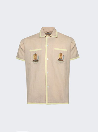 Bode Ship Applique Short Sleeve Shirt