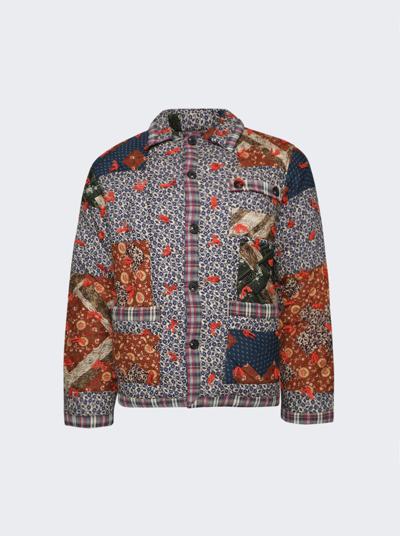 Bode Patchwork Printed Cotton Jacket In Multicolor
