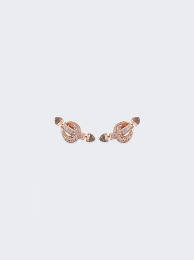 Ananya Chakra Diamond Baguette Ear Studs In 18k Rose Gold