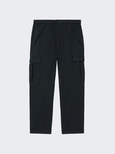 Burberry Cotton Cargo Trousers In Black