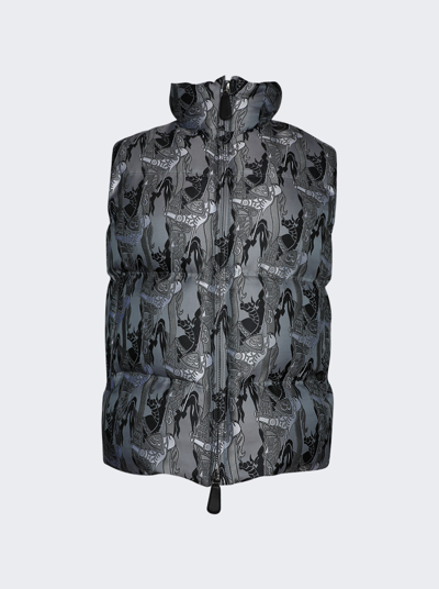 BURBERRY PARKFIELD EKD VEST MONOCHROME SILVER PATTERN