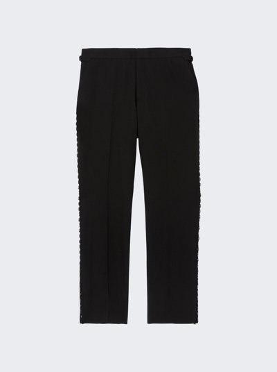 Burberry Classic Fit Crystal Stripe Wool Tuxedo Trousers Black
