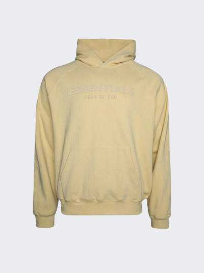 Essentials Logo-print Hoodie In Light Tuscan Yellow