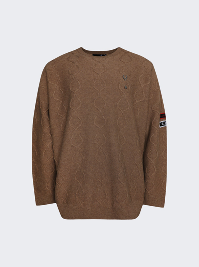 Raf Simons Patched Oversized Sweater In Brown