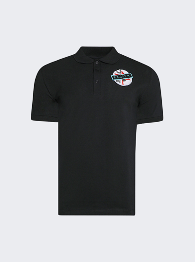 Raf Simons Patched Polo Shirt In Black