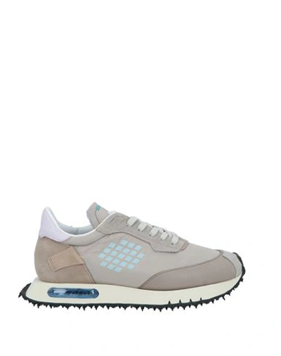 Bepositive Woman Sneakers Dove Grey Size 7 Soft Leather, Textile Fibers