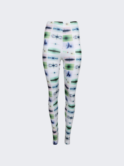 Maisie Wilen White Body Shop Leggings In Lens Flare Light