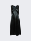 Bottega Veneta Frill-trim Satin Midi Dress In Black