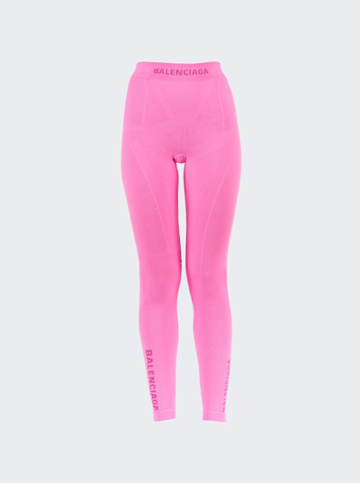 Balenciaga Athletic Leggings In Neon Pink