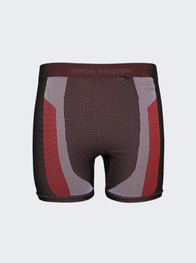 Heron Preston Ex-ray 3d Ribbing Shorts In Burgundy