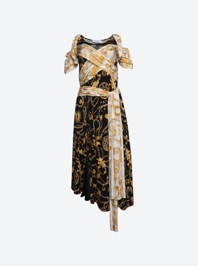Marine Serre Ornament Jewelry Nuisette Dress In Black And Gold