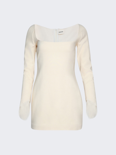 Khaite Cream The Tate Mini Dress In Neutrals