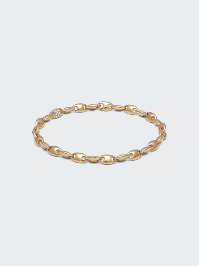 Maor Neo 4mm Bracelet In Yellow Gold And White Diamonds