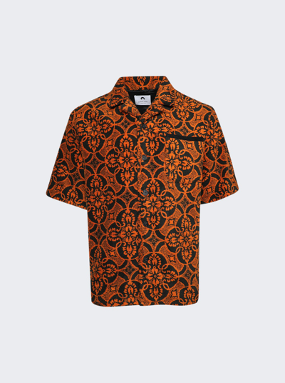Marine Serre Printed Cotton Shirt In Red