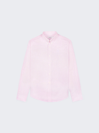 Sporty And Rich Striped Button-up Shirt In Rose And White