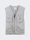 GIVENCHY MULTIPOCKET SLEEVELESS VEST PEARL GREY