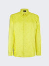 Fendi Tonal Silk Shirt In Green