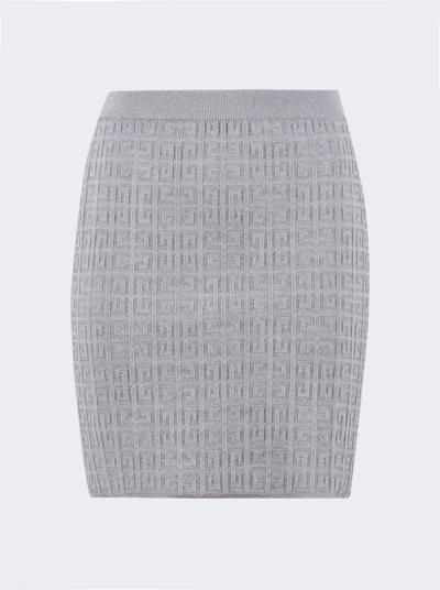 Givenchy 4g Lurex Knit Miniskirt In Silver