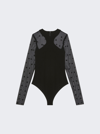 GIVENCHY LONG SLEEVE BODYSUIT 4G TULLE BLACK