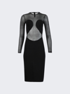 ALAÏA BODY SHEER PENCIL DRESS