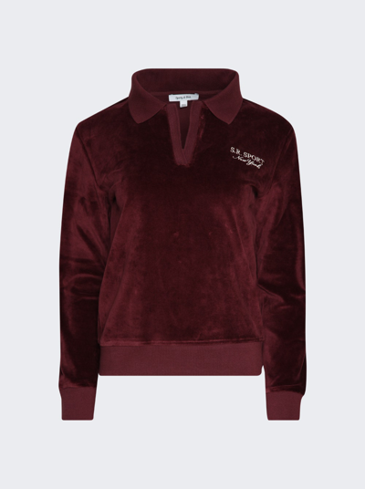 Sporty And Rich Burgundy Sr Sport Polo In Purple
