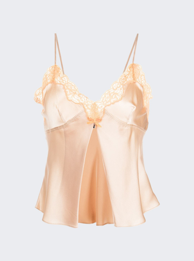 Alexander Wang T Butterfly Cami Top With Lace In Peach Sorbet