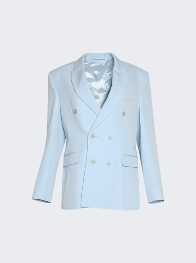 Wardrobe.nyc Double Breasted Blazer In Light Blue