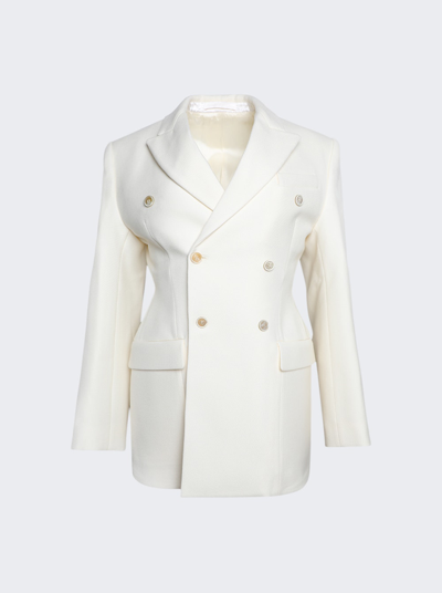 Wardrobe.nyc Double Breasted Contour Blazer In Off-white