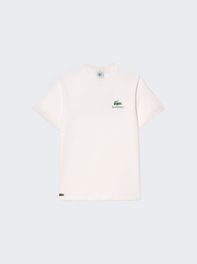 Sporty And Rich X Lacoste Play Tennis T-shirt In Farine And Green