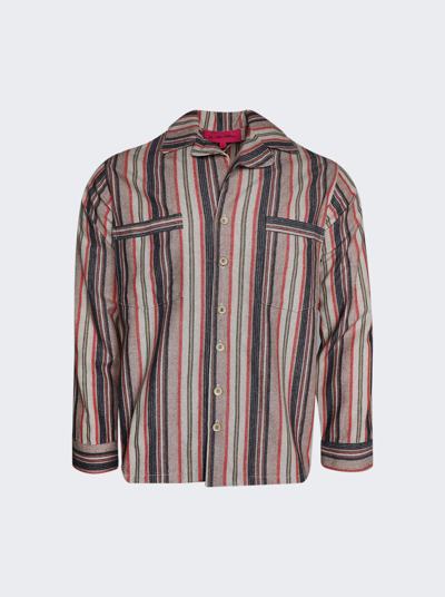 The Elder Statesman Leisure Stipe Shirt In Pink