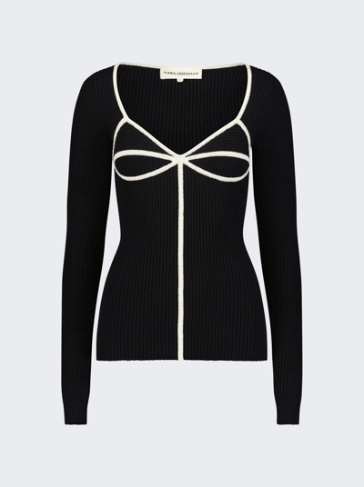 Mara Hoffman + Net Sustain Naida Ribbed Stretch Organic Cotton-blend Sweater In Black