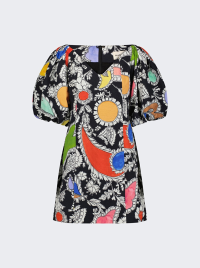 Mara Hoffman Nomi Puff-sleeve Mini Dress In Multi