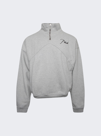 Rhude Gray Quarter Zip Sweatshirt In Grey