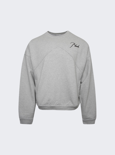 Rhude Grey Crewneck Sweatshirt In Heather Grey