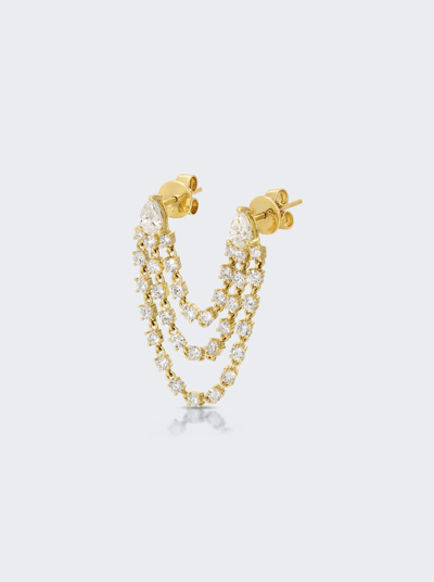 Anita Ko Bianca Double Loop Earring With Pear Diamond Stud In 18k Yellow Gold