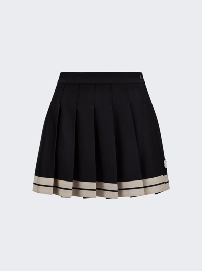 Moncler Genius + 8 Palm Angels Pleated Striped Canvas Mini Skirt In Black