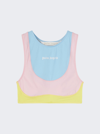 Palm Angels Miami Training Crop Top In Blue, Pink And Yellow