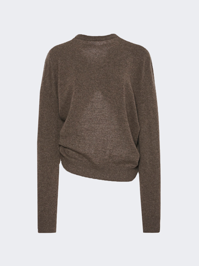 The Row Laris Twist Back Top Cashmere Taupe In Grey