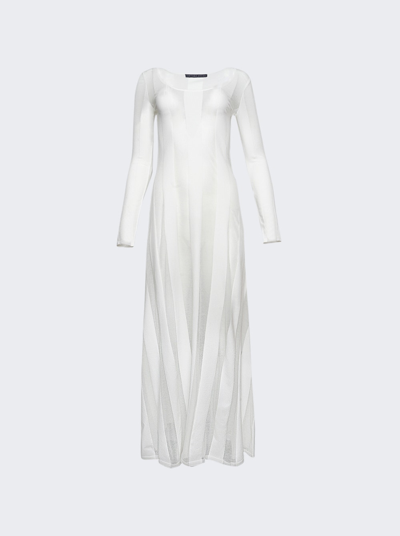 Zeynep Arcay Sheer Knit Gown In White
