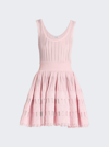 Alaïa Short Dress In Shiny Pink Crinoline In Rose