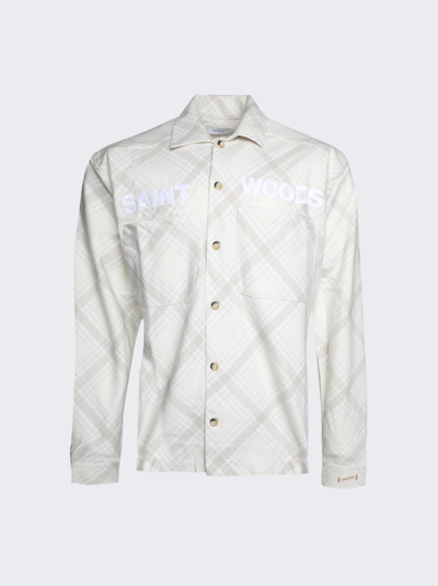 Saintwoods Unlined Flanel Shirt In White