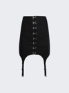 Dion Lee High Waist Corset Front Garter Miniskirt In Black