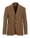 Dondup Man Blazer Camel Size 42 Cotton, Elastane, Acetate, Polyester In Beige